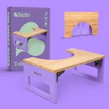 Bidetlity Toilettenhocker Bambus Purple Edition – Klappbarer WC Hocker | Klohocker & Kackhocker