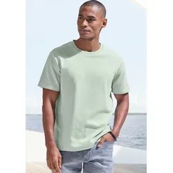 T-Shirt »mit Struktur«, Rundhalsshirt mit Struktur aus Baumwoll-Mix, Gr. M, mint, , 89139701-M