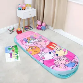 Character World aufblasbares 2-in-1-Bett mit integriertem Schlafsack | PEPPA PIG Sunny