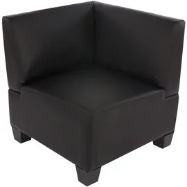 Mendler Modular 4-Sitzer Sofa Couch Lyon, Kunstleder ~ schwarz, hohe Armlehnen