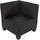 Mendler Modular 4-Sitzer Sofa Couch Lyon, Kunstleder ~ schwarz, hohe Armlehnen