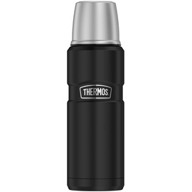 Thermos Stainless King Thermosflasche Edelstahl schwarz 470ml, Isolierflasche mit Trinkbecher 4003.232.047 spülmaschinenfest, Thermoskanne hält 12 Stunden heiß, 24 Stunden kalt, BPA-Free