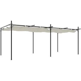 vidaXL Pergola mit Schiebedach 5,89 x 2,92 m Creme