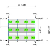 K2 S-Dome 6.10 Montagesystem (1-seitige Modulausrichtung Süd) 3 Reihen 3 Module