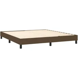 vidaXL Boxspringbett mit Matratze & LED Dunkelbraun 180x200 cm Stoff