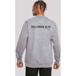 Kapuzenpullover F4NT4STIC "Hollywood blvd CREW", Herren, Gr. 5XL, grau (erdgrau), Obermaterial: 50% Baumwolle, 50% Polyester, casual, relaxed fit, Rundhals, Langarm, Pullover, Print