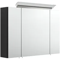 Magnolia home Spiegelschrank 90cm inkl. Design LED-Lampe und Glasböden
