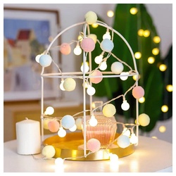 Sunicol LED-Lichterkette 2M 20LEDs Kugel Lichterkette, Globe, Innen Weihnachten Deko, Batterie, Warmweiß für Hochzeitsfeier, Geburtstag, Balkon, Wand, Baum, Hinterhof blau|gelb|rot
