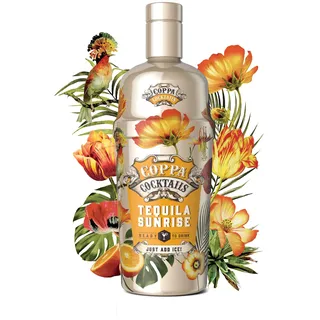 Coppa Cocktails Tequila Sunrise 0,7L, 10% Vol. - Fertig gemixter Cocktail mit Tequila & Orange, Ready to Serve - Sonniger Klassiker im Glas