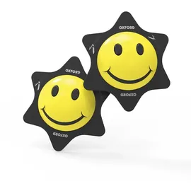 Oxford Knieschleifer Smiley, gelb, Knieschleifer Paar, ideal für Oxford-anzug, Gelbes Motorrad-set „smiler“