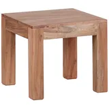 KADIMA DESIGN Couchtisch Massiv-Holz Akazie 45 cm breit Wohnzimmer-Tisch Design braun Landhaus-Stil Beistelltisch Natur-Produkt Wohnzimmermöbel Unikat modern