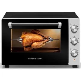 RIVIERA & BAR Multifunktionsofen 60l 2200w schwarz, – Edelstahl, riviera&bar Qfr600