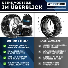 werkthor Schneeketten Metall für Schnee und Eis WT-SC70