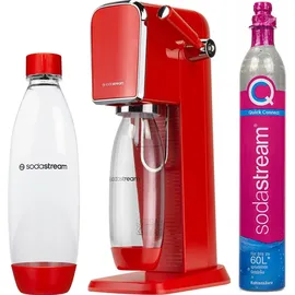 Sodastream Art mandarin red + Kunststoffflasche + CO2-Zylinder