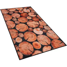 Beliani Kardere Kurzflorteppich 80 x 150 cm Braun/Schwarz