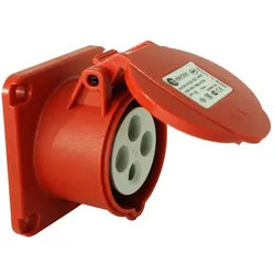 CEE Einbausteckdose gerade 400V 16A 4P 70x70 mm 9498