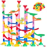 133 Stück Murmelbahn Spielzeug, Mehrfarbige Marble Run Set, Kugelbahn Lernspi...