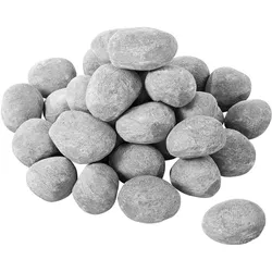 VEVOR 30 Stk. Keramiksteine Kieselsteine Dekorative Steine Kamin 5,1–7,6cm grau
