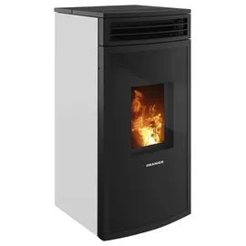 Oranier Neta Pelletofen Stahl Weiß/Abdeckplatte Schwarz