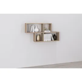 FMD Wandregal Nora, Regal kompakt für Bücher und Accessoires, 100 cm breit, 53 cm hoch weiß