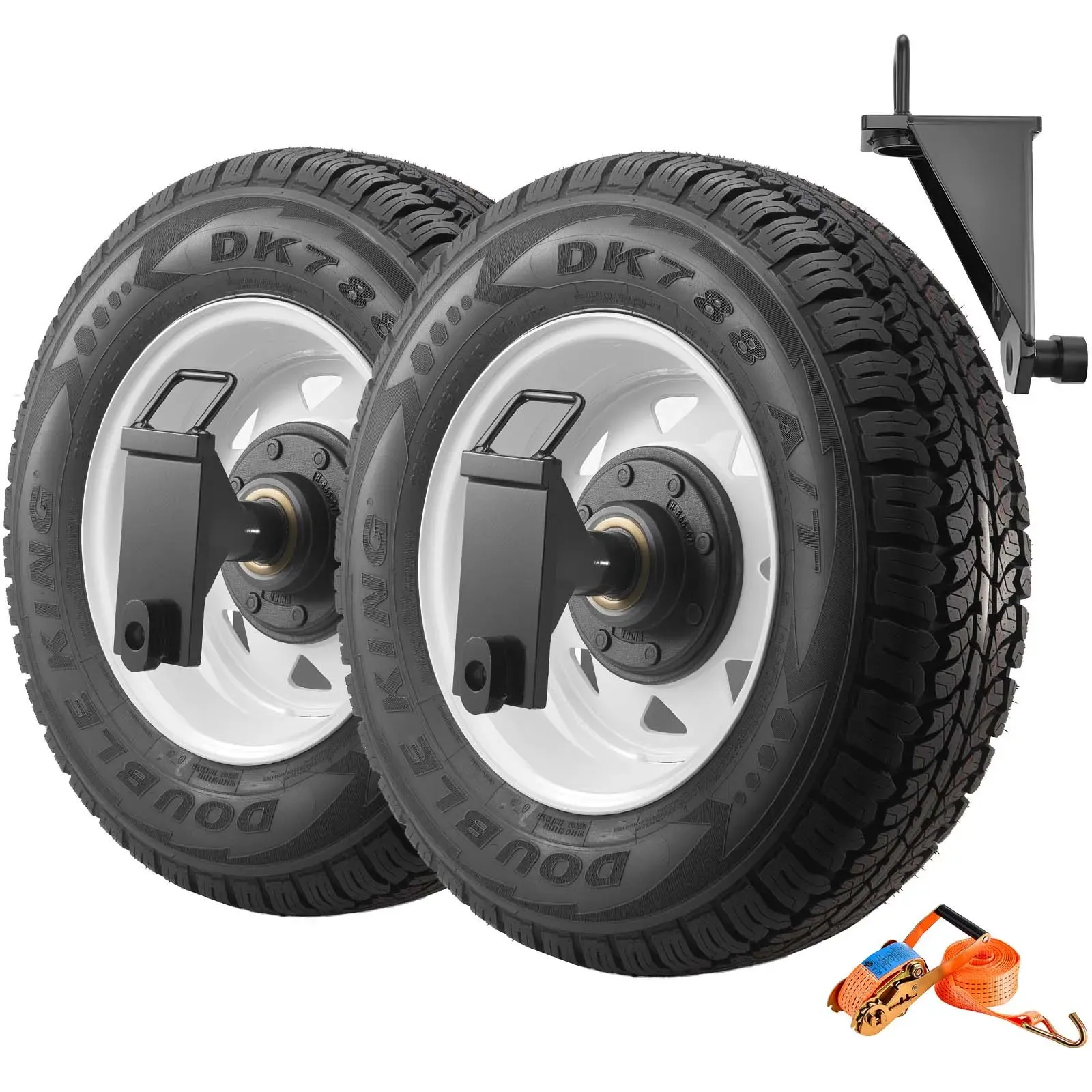 VEVOR 4 T Versandcontainer-Räder-Set mit 8 Ösen, robustes Versandcontainer-Zubehör mit Ratschen-Zurrgurt, bewegt sich 6 m bis 12 m, sicherer Transport für Dock, Lager, Baustelle, Schwarz