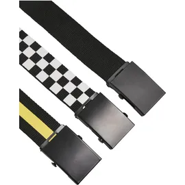 URBAN CLASSICS Gürtel 3 Einheiten Black / White / Yellow L-XL