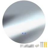 Tectake tectake® Runder LED Badezimmerspiegel, rahmenloses Design in 3 Lichtfarben - 70 cm