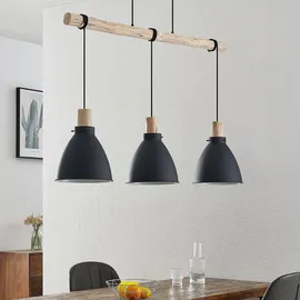 LINDBY Trebale 3-flg. 60 W 28 cm rechteckig schwarz Holz, Metall