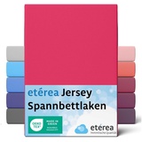 etérea Himmlische Qualität etérea Jersey Spannbettlaken 120x200cm Pink bis 25 cm Höhe - 100% Baumwolle Comfort Spannbetttuch, Oekotex Matratzen Bett Bezug - Bettlaken 100x200 cm - 120x200 cm - Pink