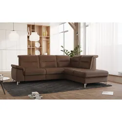Ecksofa SIT & MORE "Astoria L-Form", braun (haselnuss), B:256cm H:91cm T:225cm, 28000, Sofas, wahlweise mit motorischer Relaxfunktion
