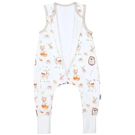 TupTam Sommerschlafsack Baby mit Beinen Leichter Schlafsack Baby Sommer 0.5 TOG, OEKO-TEX, Farbe: Waldtiere/Igel/Rehe, Größe: 68-74 - 68-74