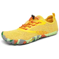 SAGUARO Barfuss Schuhe Damen Barfußschuhe Herren Outdoor Barfussschuhe Leicht Zehenschuhe Barfuß Fitnessschuhe mit Breiter Zehenbox Gelb,Gr.36 - 36 EU