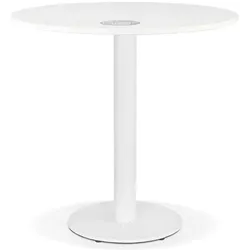 Kadima Design Esstisch, Ø 68 cm, Holz & Gusseisen, Rund, für Cafes & kleine Räume. Weiß
