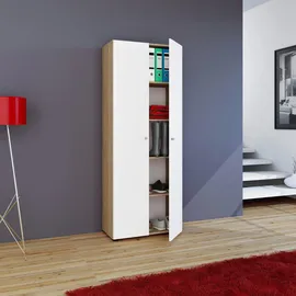 VCM Vandol Mehrzweckschrank 70 x 178 x 39 cm Weiß