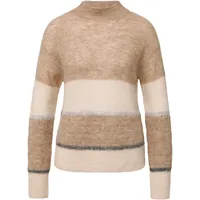 s.Oliver Leichter Pullover mit Colour-Blocking und Pailletten Beige 4XL