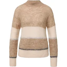 s.Oliver Leichter Pullover mit Colour-Blocking und Pailletten Beige 4XL