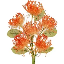 luxuskollektion Kunstblumen Chrysanthemen 6er Stiel Garten Party Büro Orange 30cm