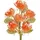 luxuskollektion Kunstblumen Chrysanthemen 6er Stiel Garten Party Büro Orange 30cm