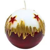 Dekohelden24 Kugelkerze 8 cm rot