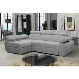 Mirjan24 Eckcouch Cord 2-Sitzer Grau
