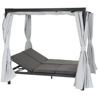 Gartentrends Loungebett WAIKIKI, in grau, - 206x200x150cm (BxHxT) grau