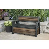 Keter Gartenbox Keter Gartenbank inkl. Aufbewahrung Hudson 227 L braun|grau
