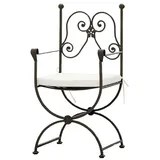Casa Padrino Luxus Jugendstil Gartenstuhl 60 x 44 x 97 cm braun/weiß