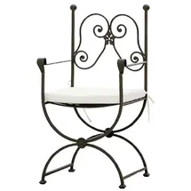 Casa Padrino Luxus Jugendstil Gartenstuhl 60 x 44 x 97 cm braun/weiß