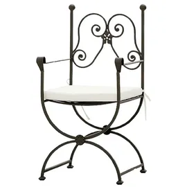 Casa Padrino Luxus Jugendstil Gartenstuhl 60 x 44 x 97 cm braun/weiß