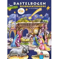 Atelier Color Weihnachtskrippe basteln Bastelbogen Ausschneidebogen Papierkrippe