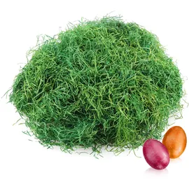 COM-FOUR com-four® 240g Ostergras in grün für Osternester - Osterdeko zum Basteln - Holzwolle für Osterkörbe (Set5 - Ostergras grün - 240g)