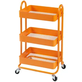 [en.casa] - Küchenrollwagen Pyhäntä mit 3 Ebenen Orange