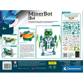 CLEMENTONI Experimentierkasten Galileo MinerBot 3 in 1
