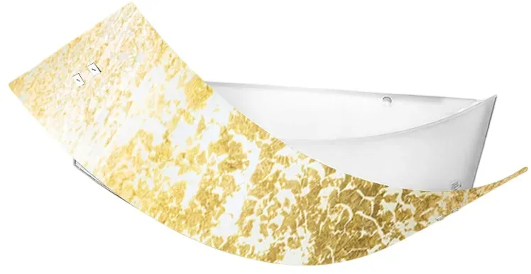 Gea Luce Camilla - Goldene Deckenleuchte 3XE14 max 3X28W IP20 - Moderne Wandleuchte mit silbernem Glasdiffusor und weißem Rahmen 43x30cm